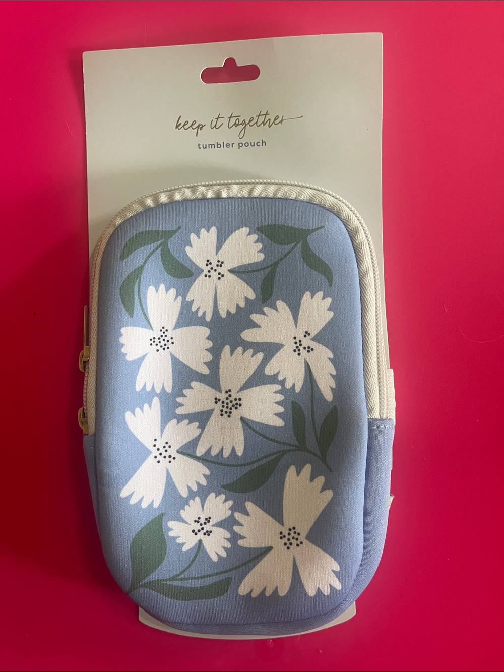 Blue Floral Tumbler Pouch